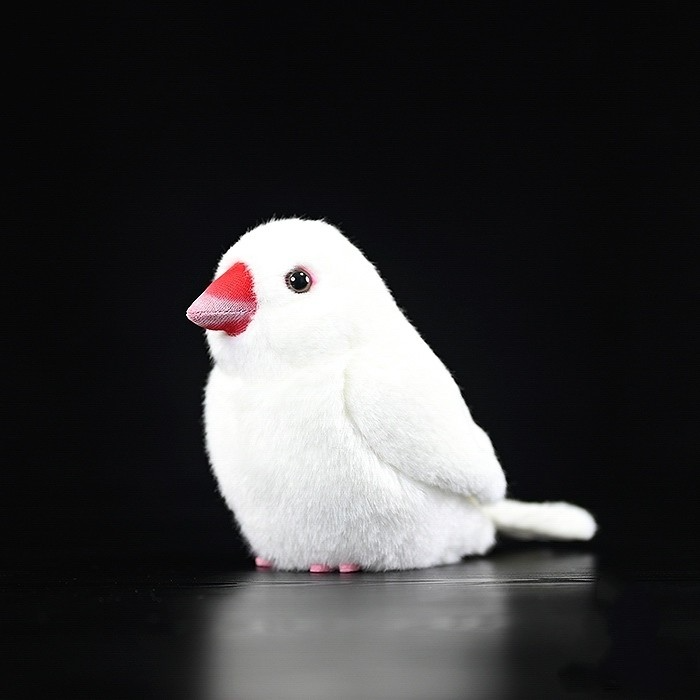 White Java Sparrow Bird Stuffed Plush Toy