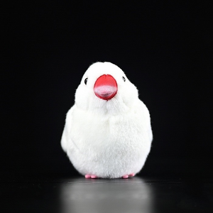 White Java Sparrow Bird Stuffed Plush Toy