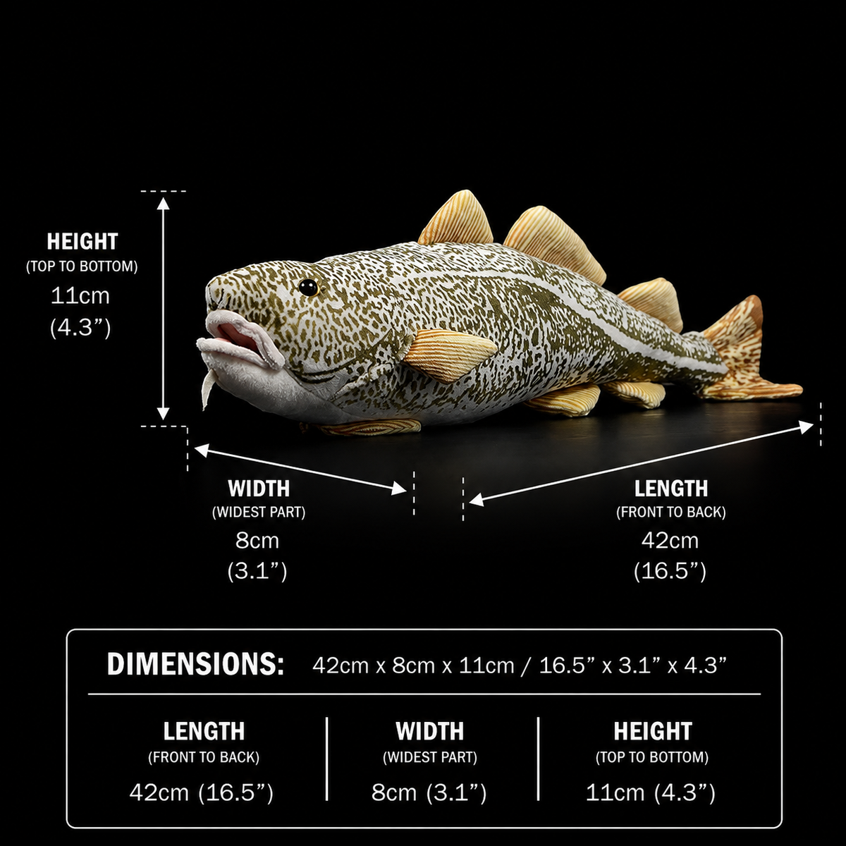 Atlantic Cod Soft Stuffed Plush Toy