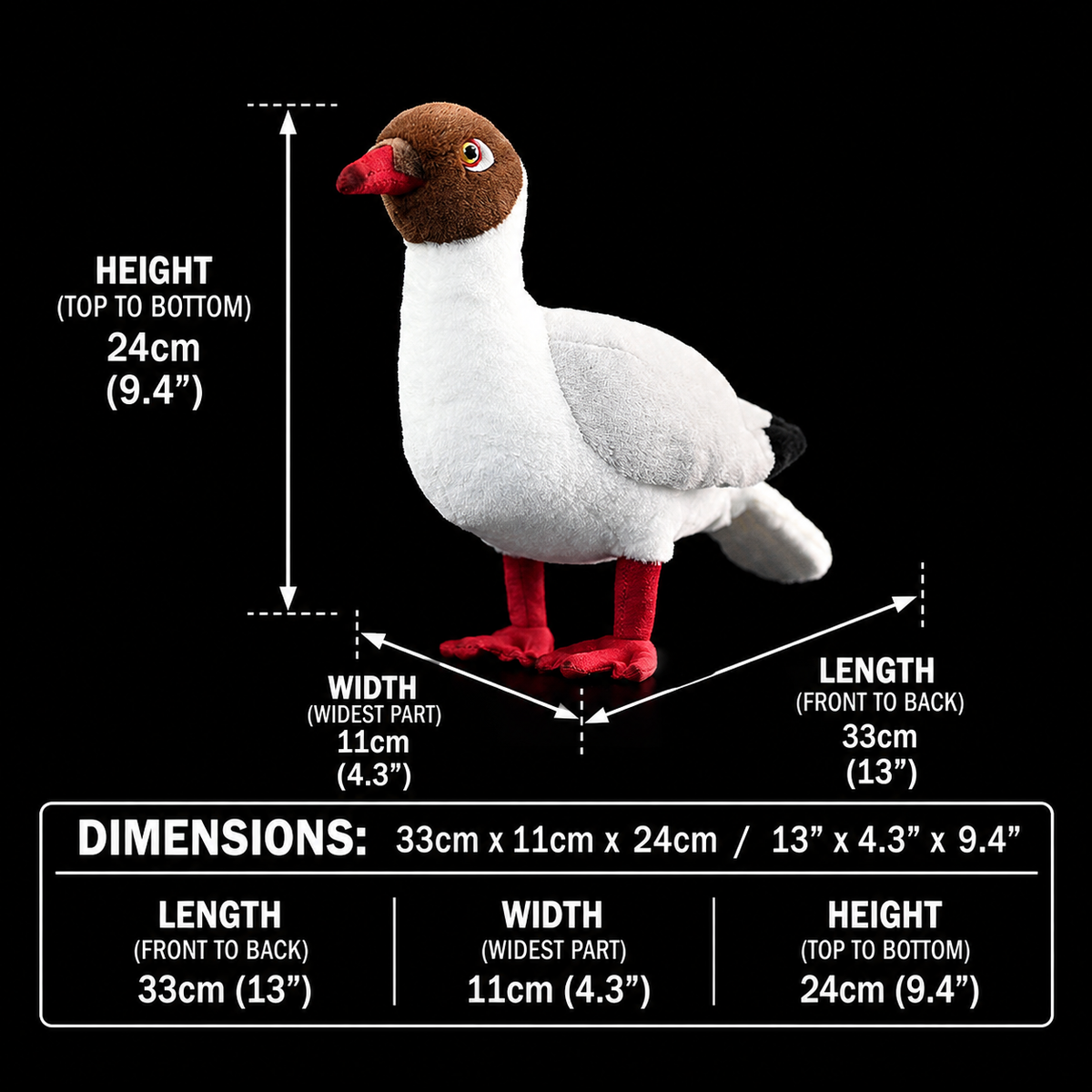 Brown-headed Gull Soft Stuffed Plush Toy