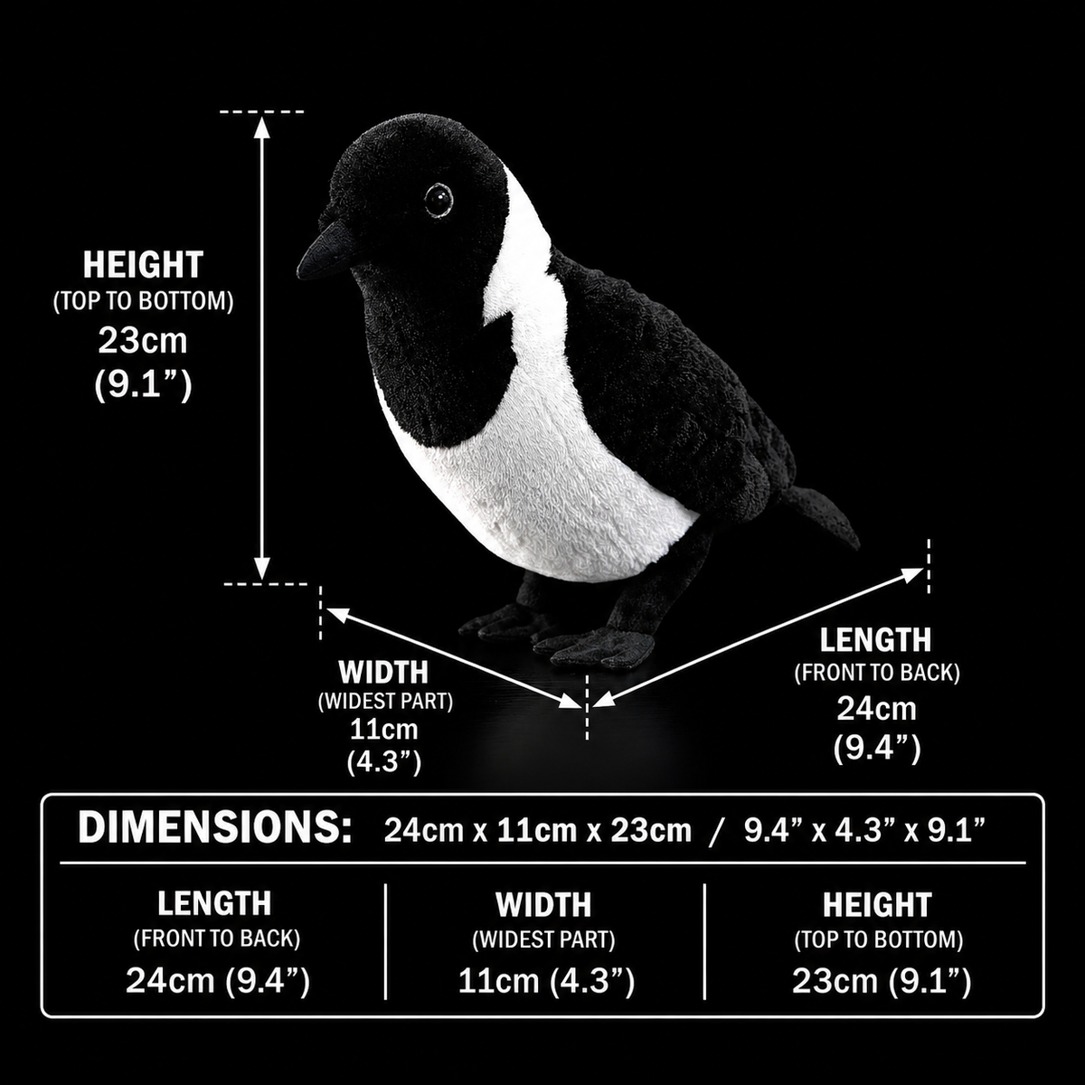 Daurian Jackdaw Soft Stuffed Plush Toy