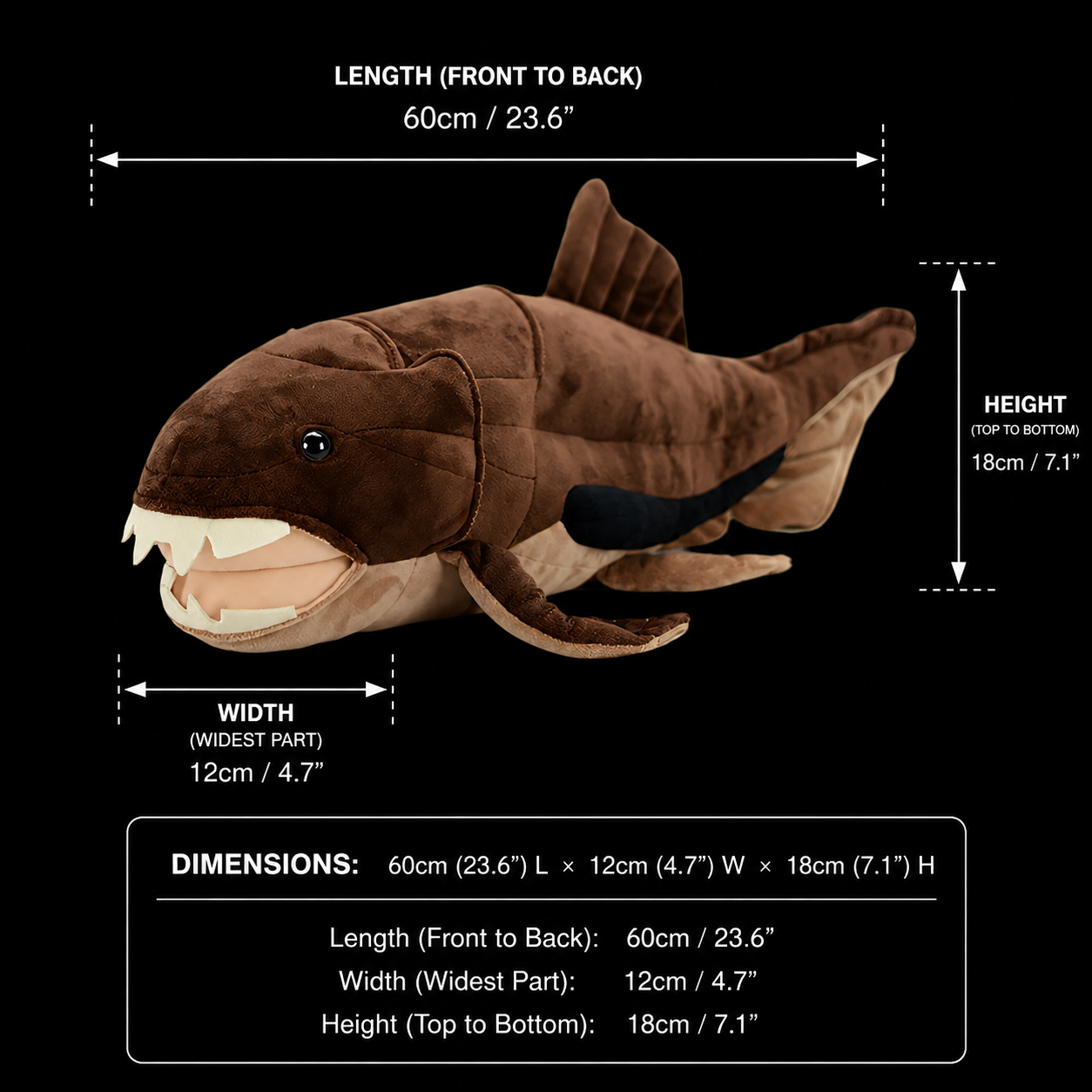 Dunkleosteus Prehistoric Fish Soft Stuffed Plush Toy