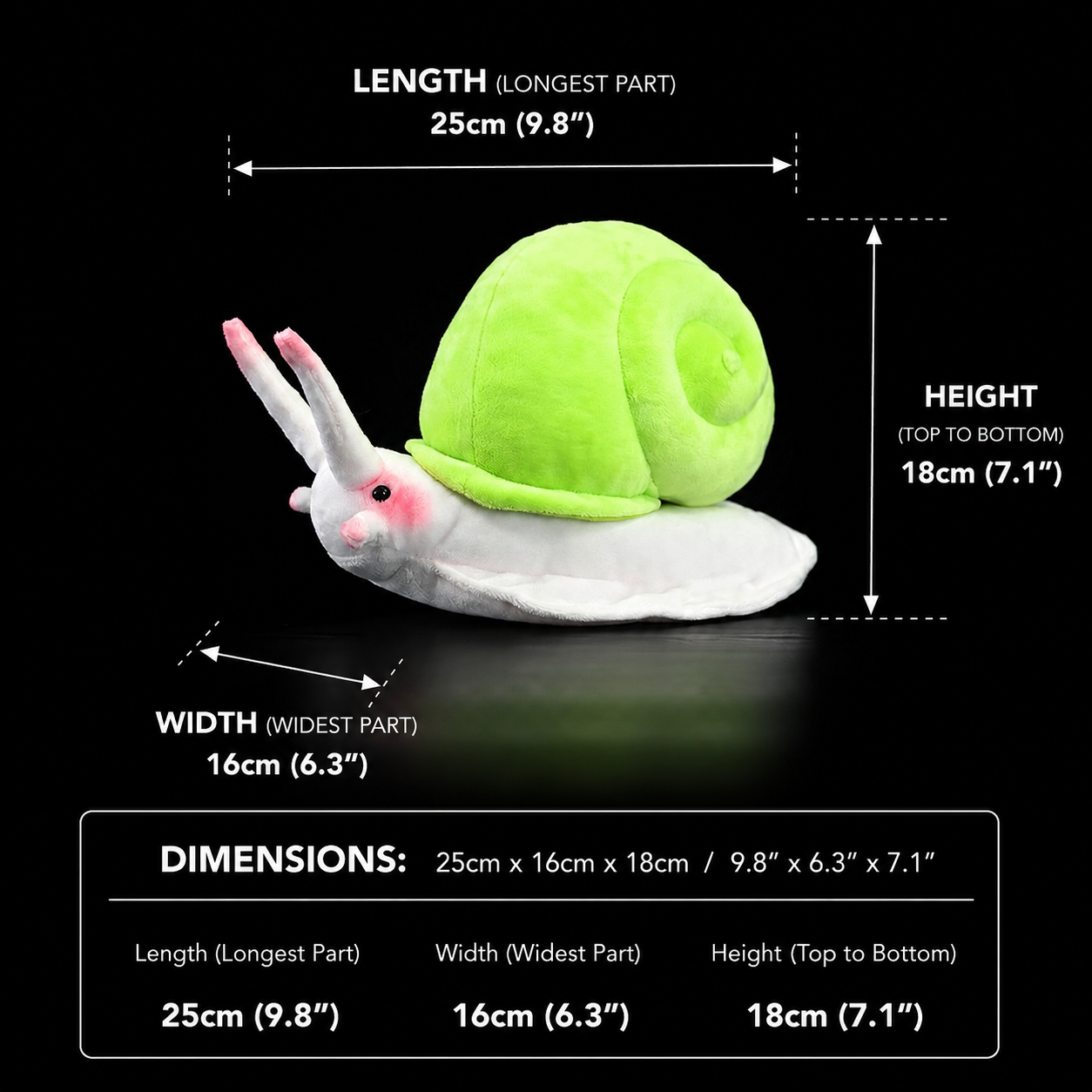 Weiches Plüschtier „Green Mountain Snail“ 