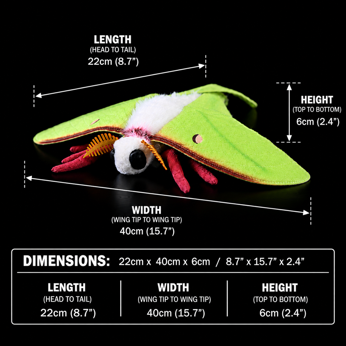 Indian Moon Moth Soft Stuffed Plush Toy