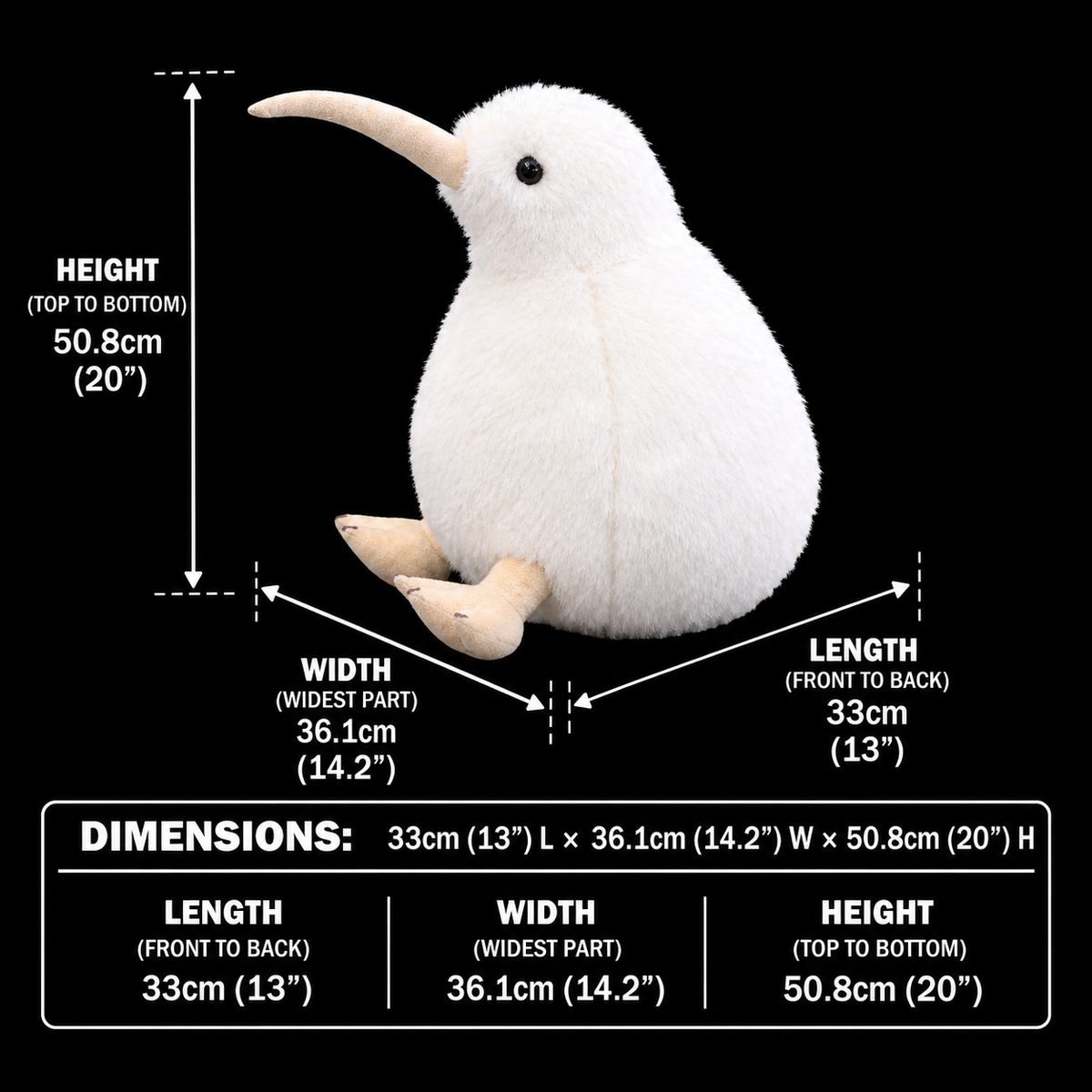 Peluche morbido a forma di uccello kiwi