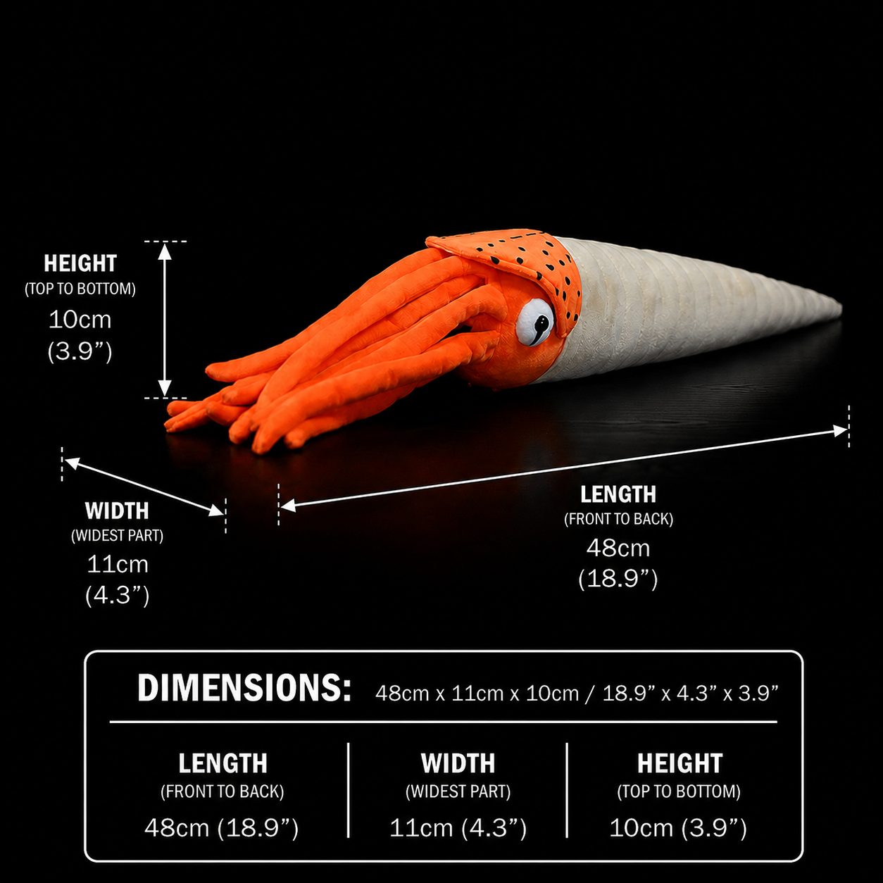 Orthoceras Nautiloid Hlavonožci Měkká plyšová hračka
