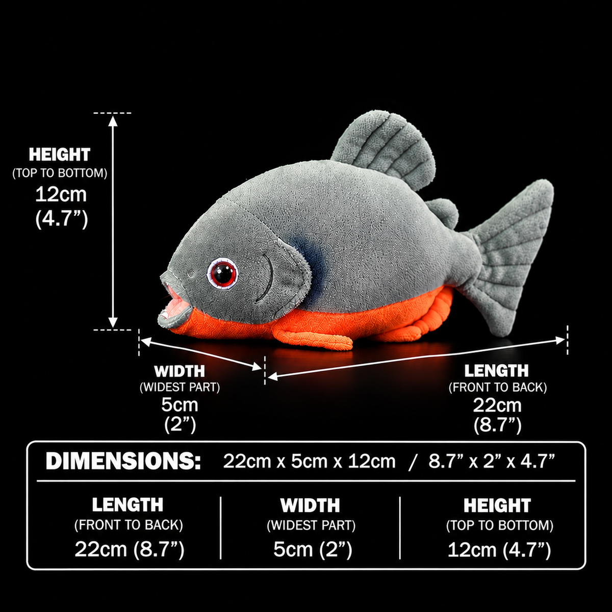 Piranha Fish Soft Stuffed Plush Toy
