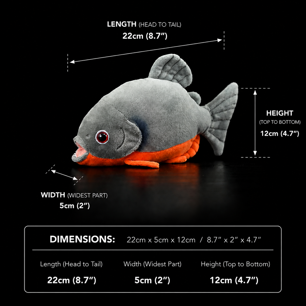 Weiches Plüschtier Piranha-Fisch