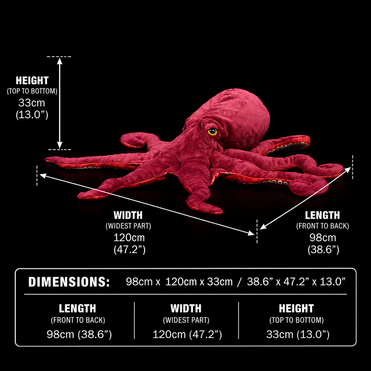 Red Octopus Soft Stuffed Plush Toy