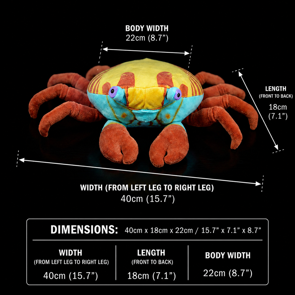 Red Yellow Land Crab Soft Stuffed Plush Toy