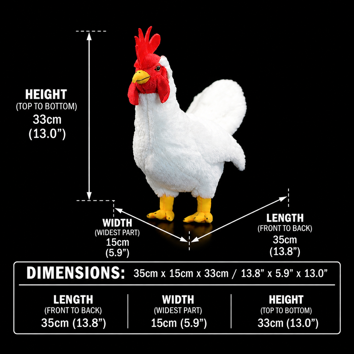 Rooster Chicken Soft Stuffed Plush Toy