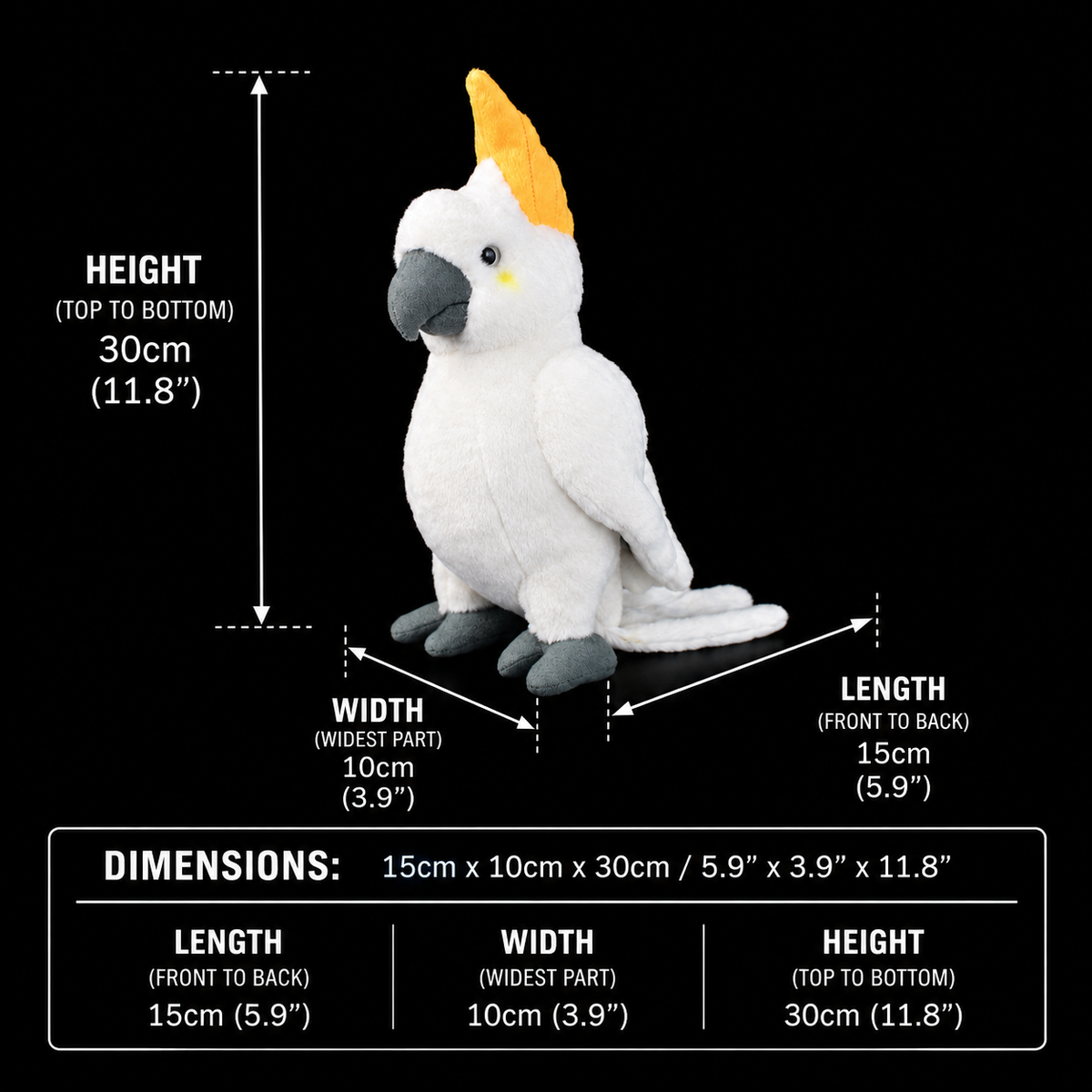 White Cockatoo Bird Soft Stuffed Plush Toy