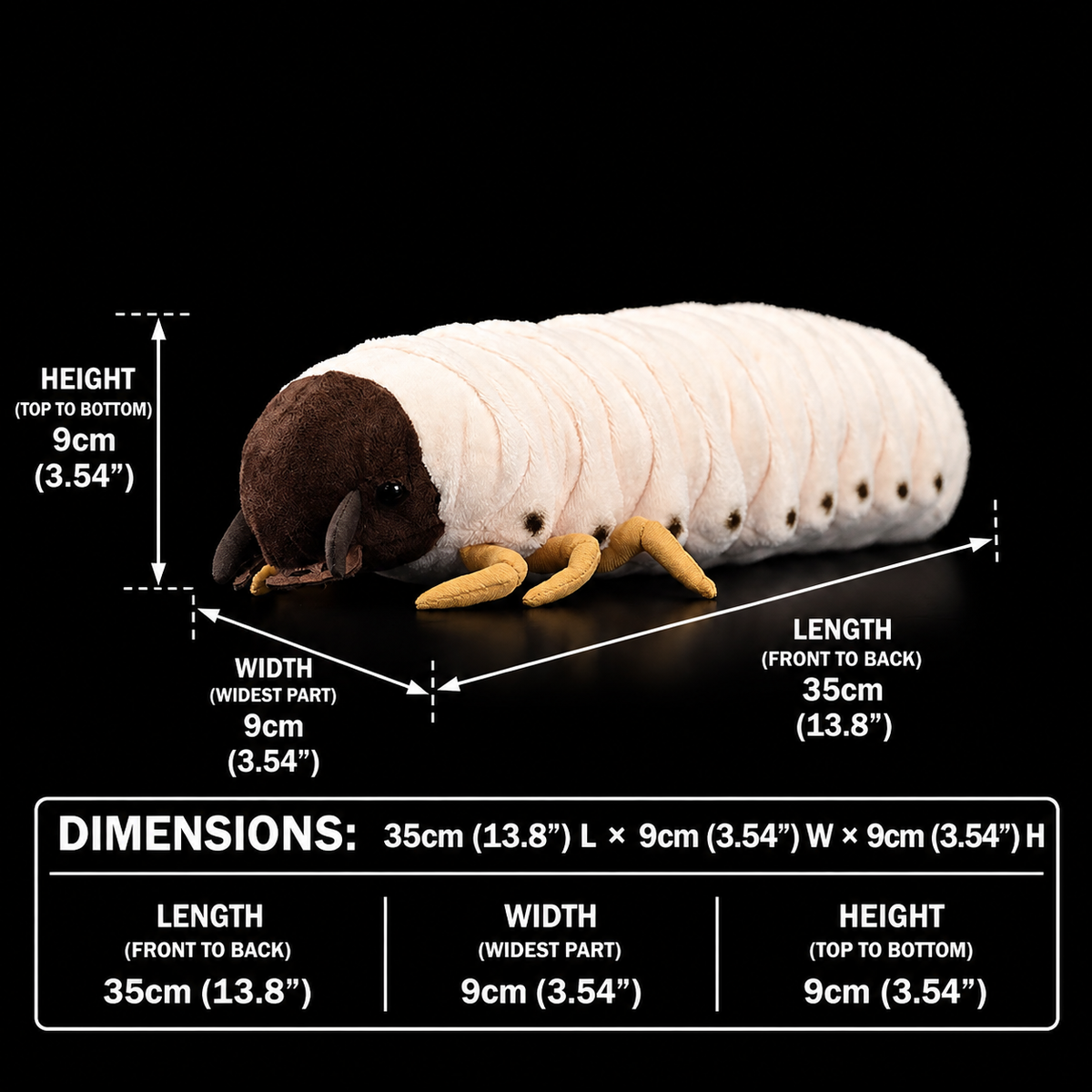 White Grub Soft Stuffed Plush Toy