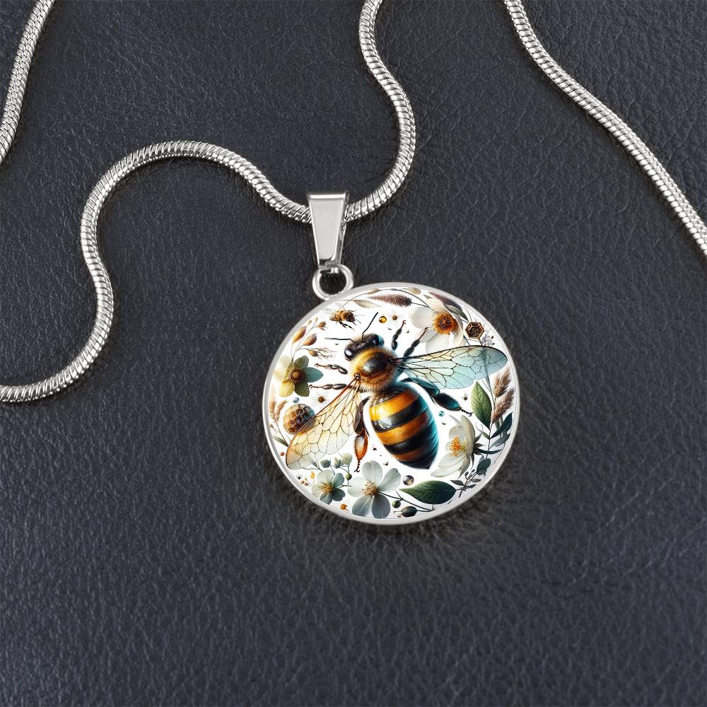 The Honeybee Circle Pendant Necklace