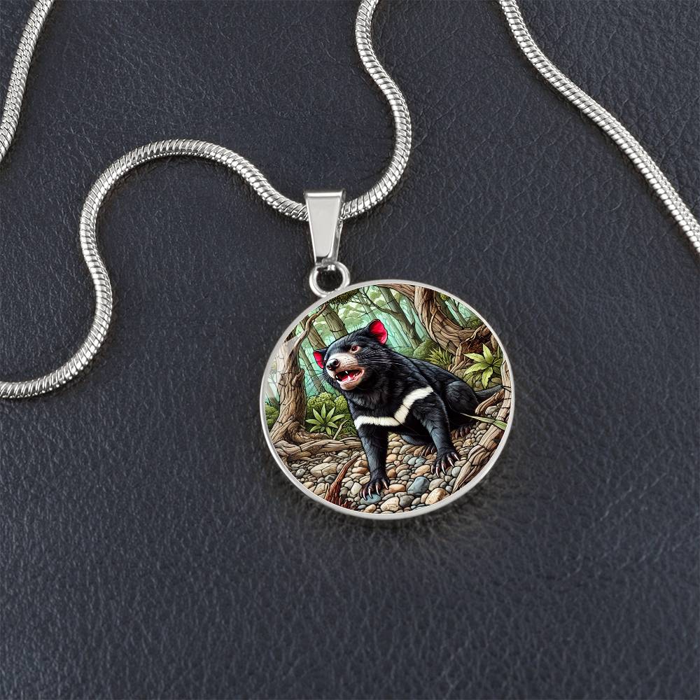 The Tasmanian Devil Circle Pendant Necklace