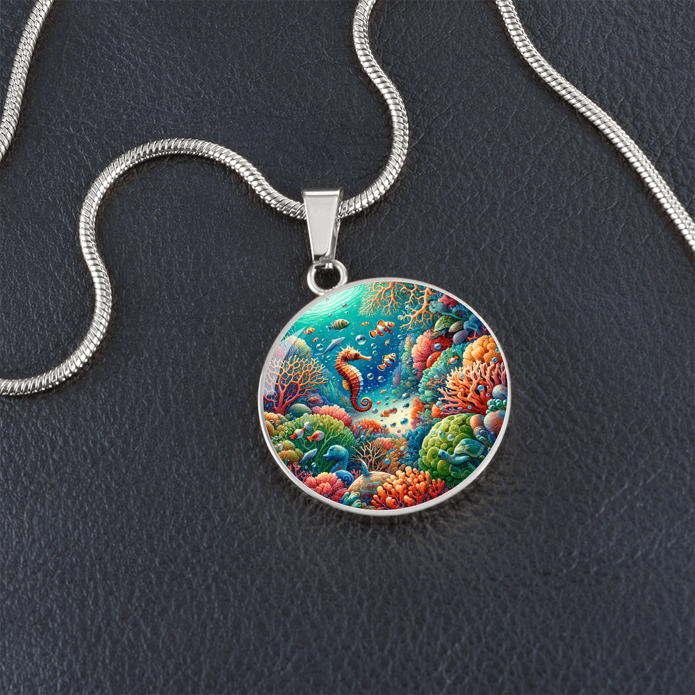 The Coral Reef Circle Pendant Necklace