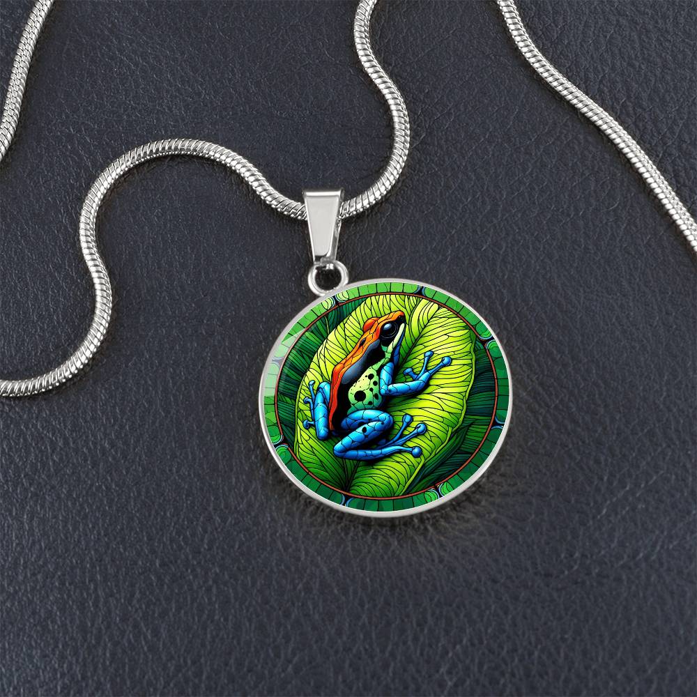 The Poison Dart Frog Circle Pendant Necklace