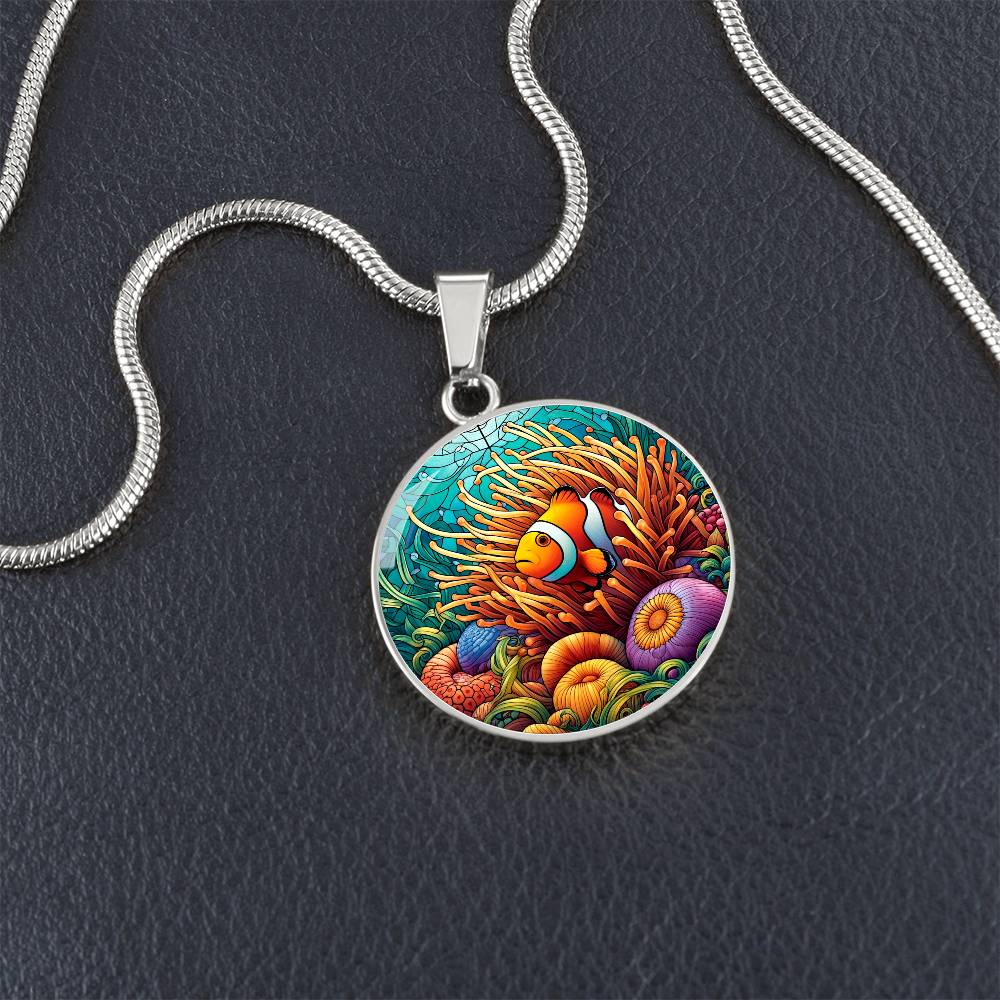 The Clownfish Circle Pendant Necklace