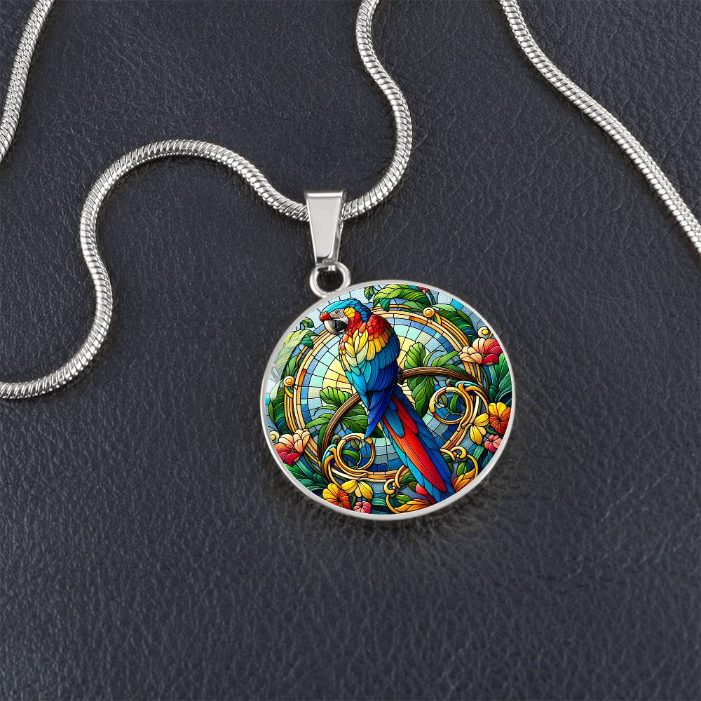 The Macaw Circle Pendant Necklace