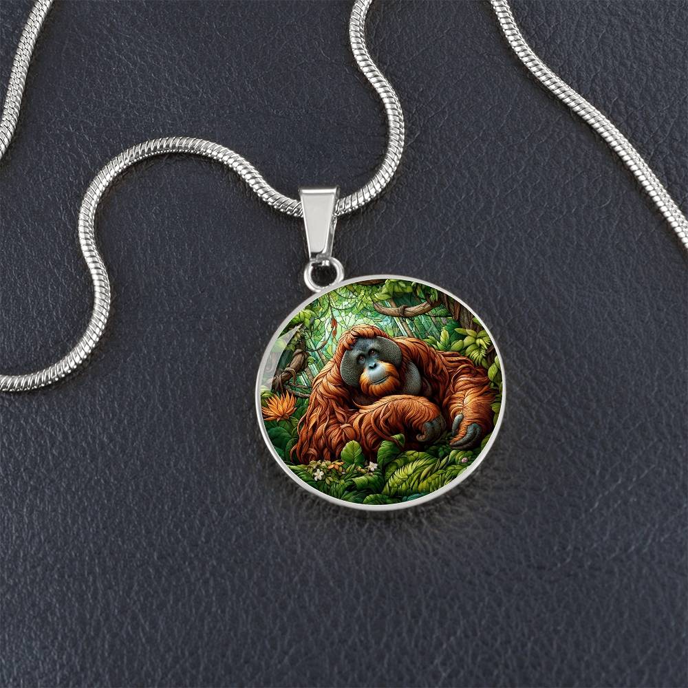 The Orangutan Circle Pendant Necklace