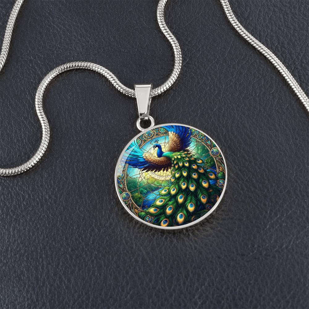 The Peacock Circle Pendant Necklace