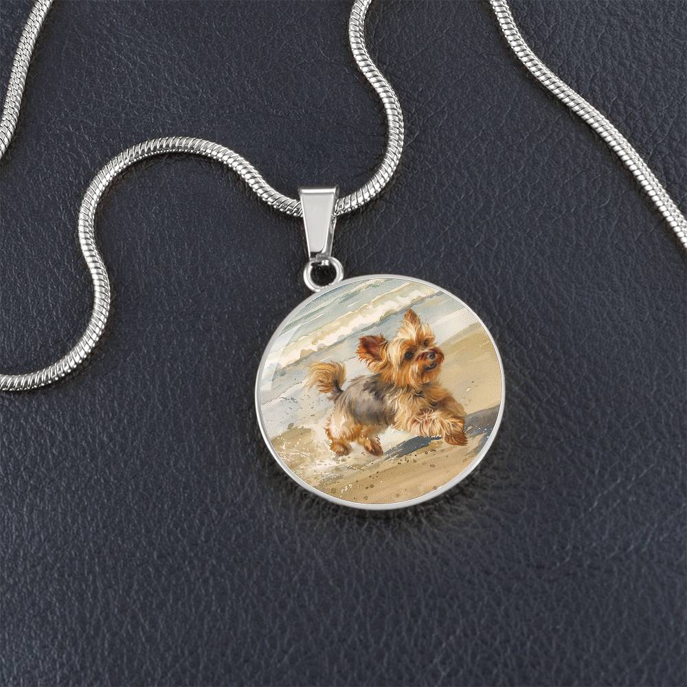 The Beach Yorkie Pendant Necklace