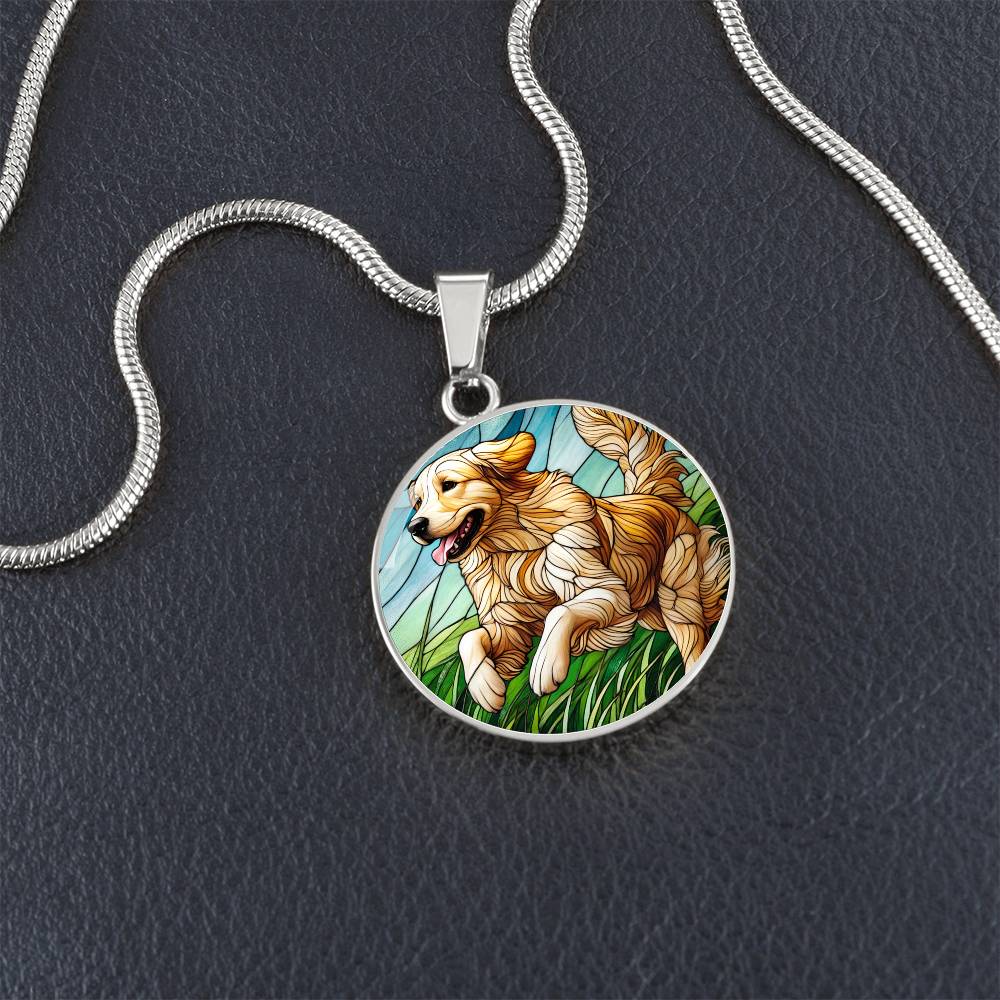 The Leaping Retriever Pendant Necklace