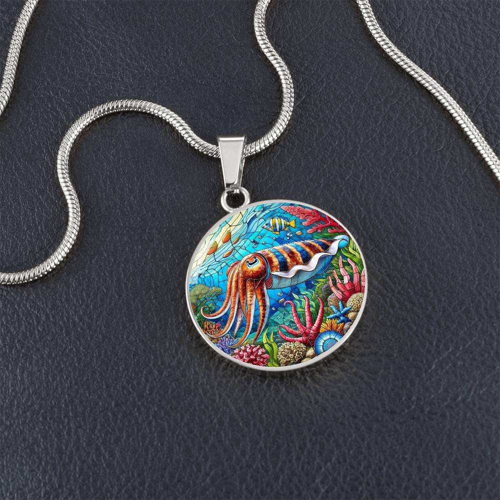 The Cuttlefish Circle Pendant Necklace