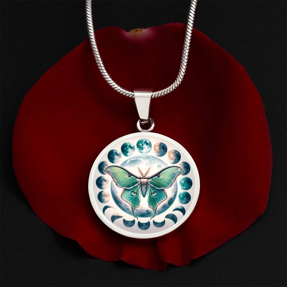 The Luna Moth Circle Pendant Necklace