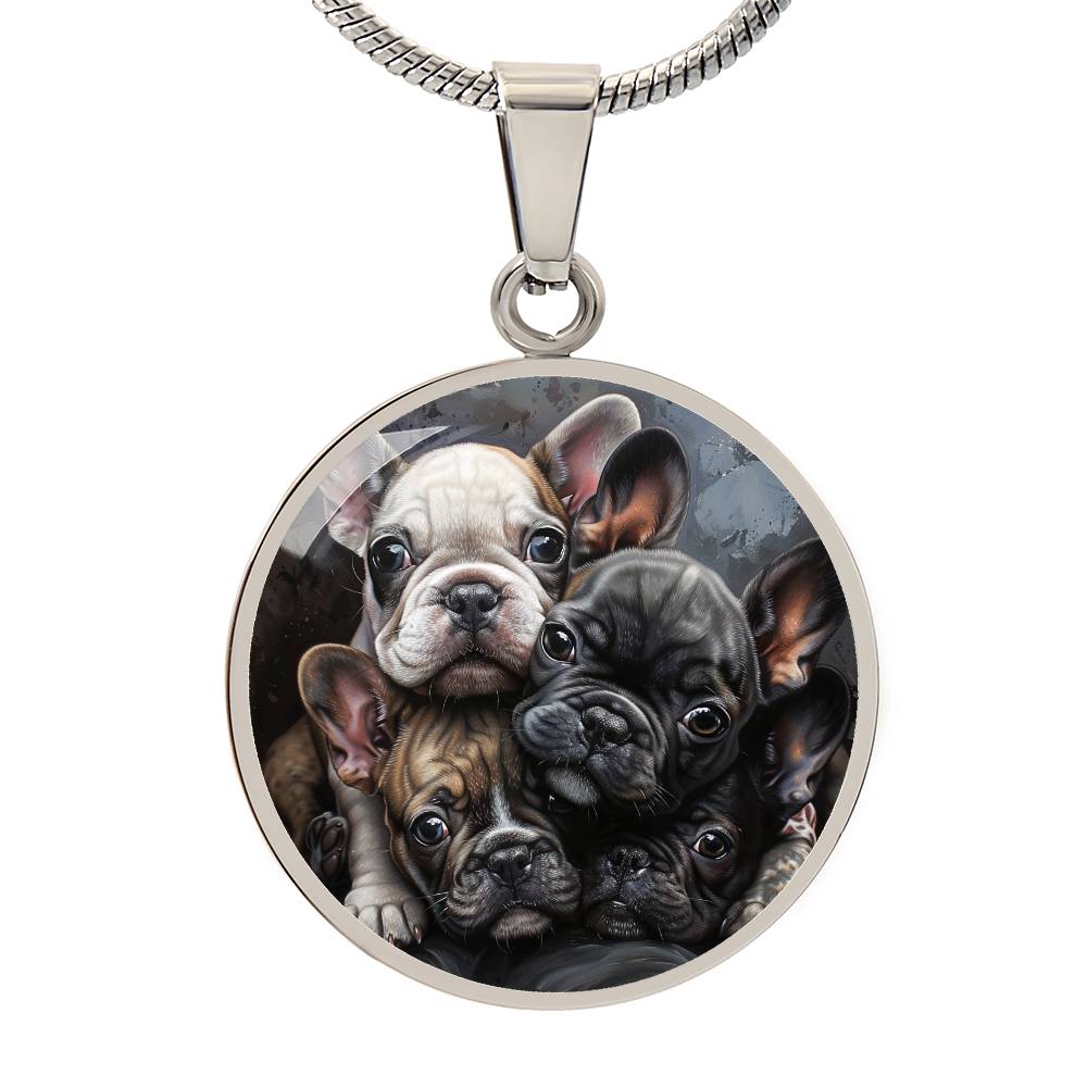 The French Bulldog Puppies Pendant Necklace