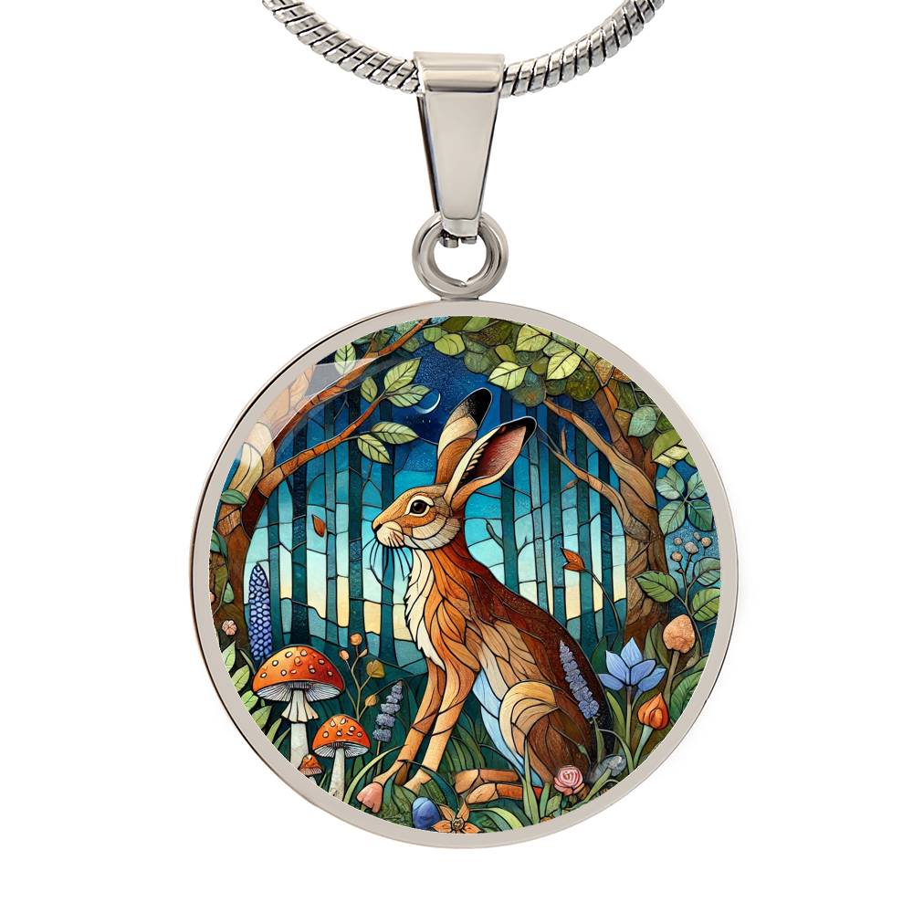 The Woodlands Hare Circle Pendant Necklace