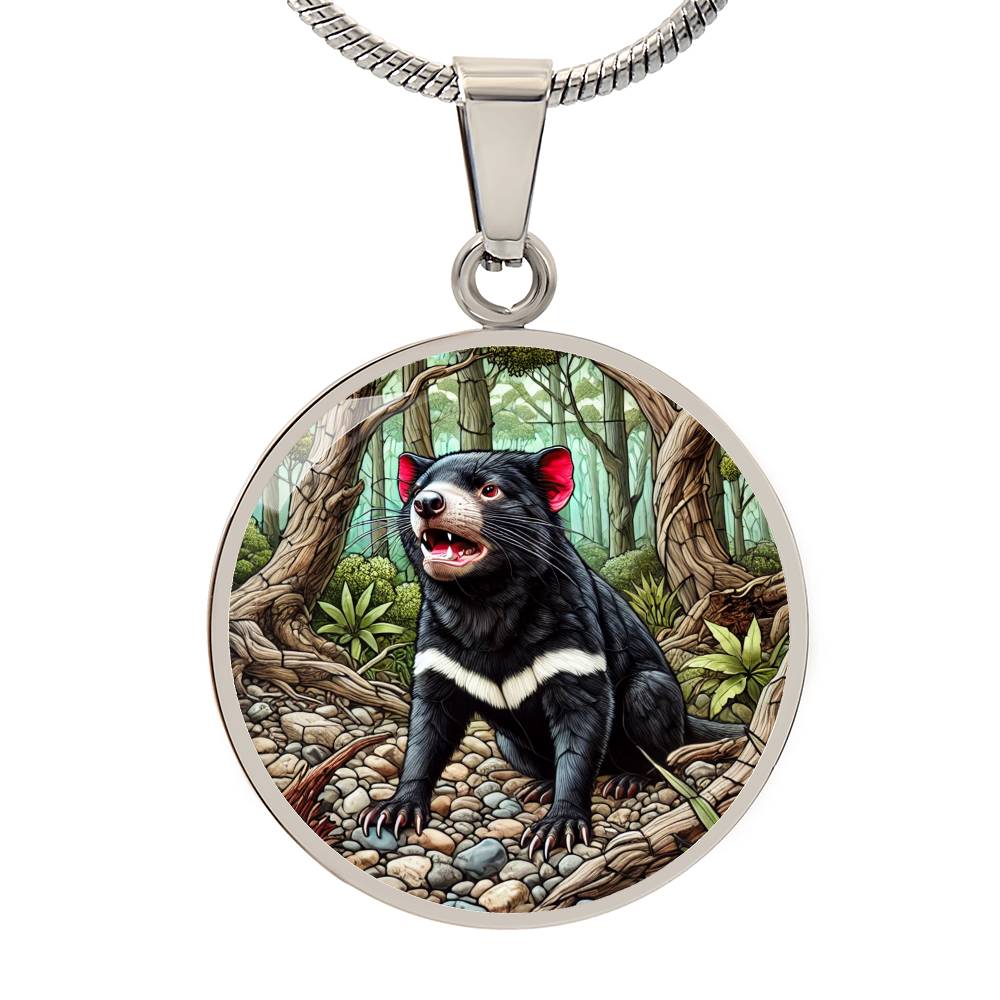 The Tasmanian Devil Circle Pendant Necklace