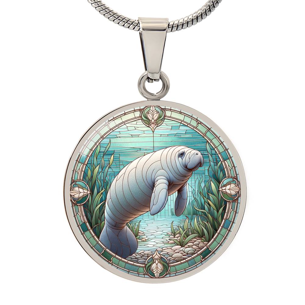 The Manatee Circle Pendant Necklace