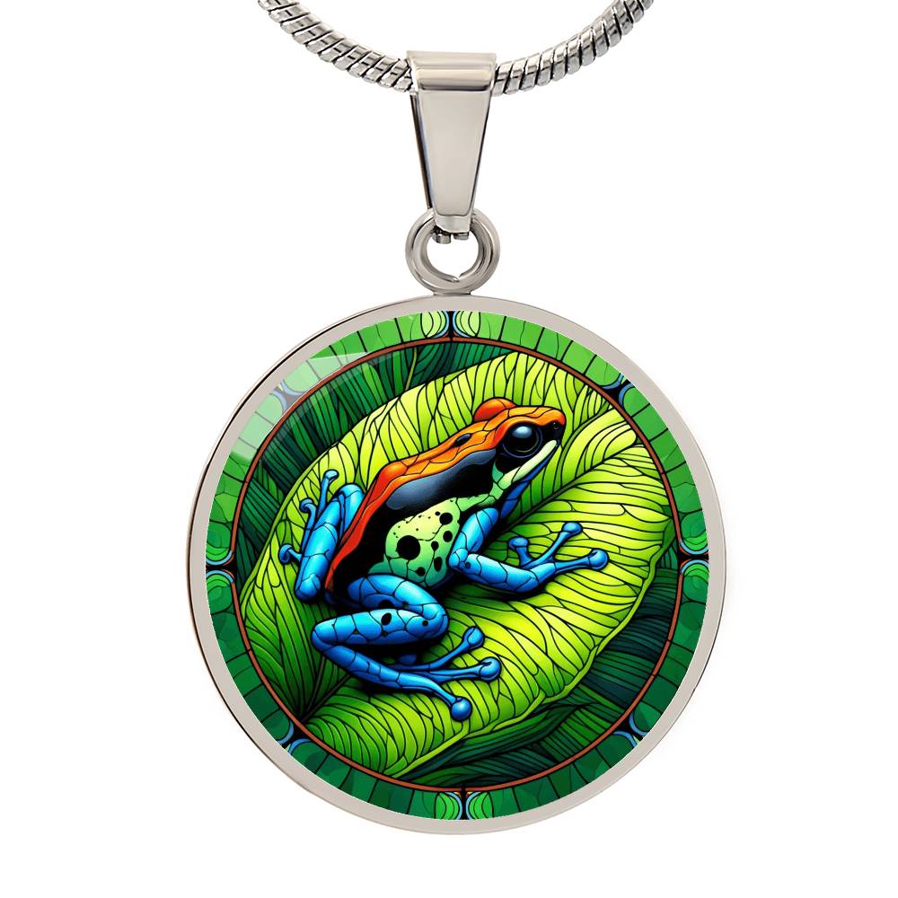 The Poison Dart Frog Circle Pendant Necklace