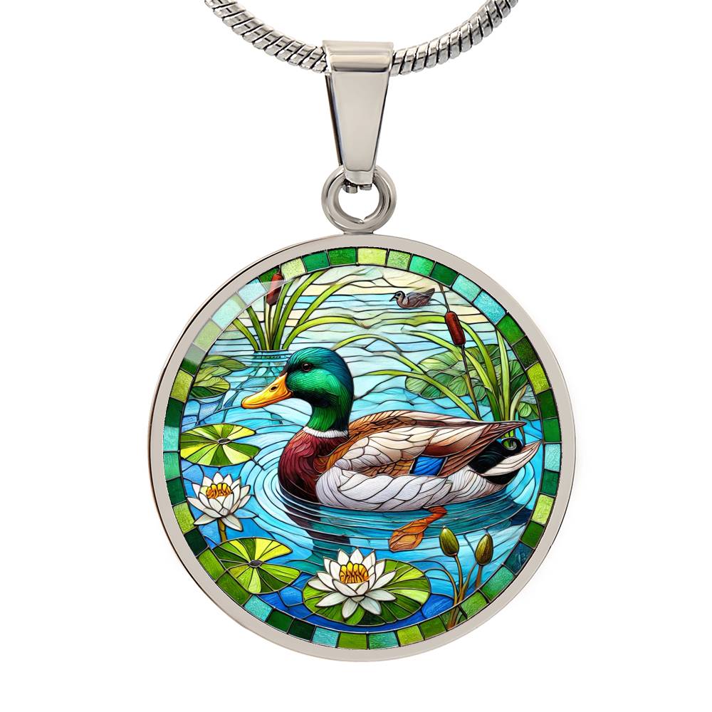 The Mallard Duck Circle Pendant Necklace