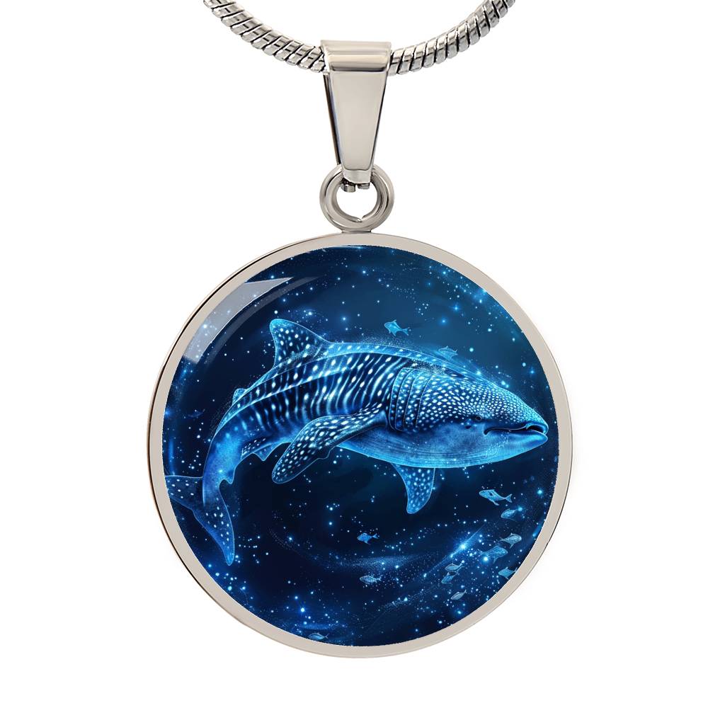 The Starry Seas Whale Shark Circle Pendant Necklace