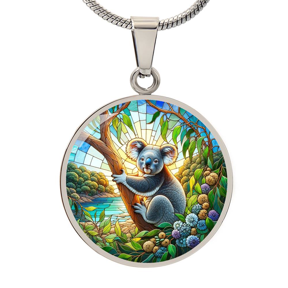 The Koala Circle Pendant Necklace