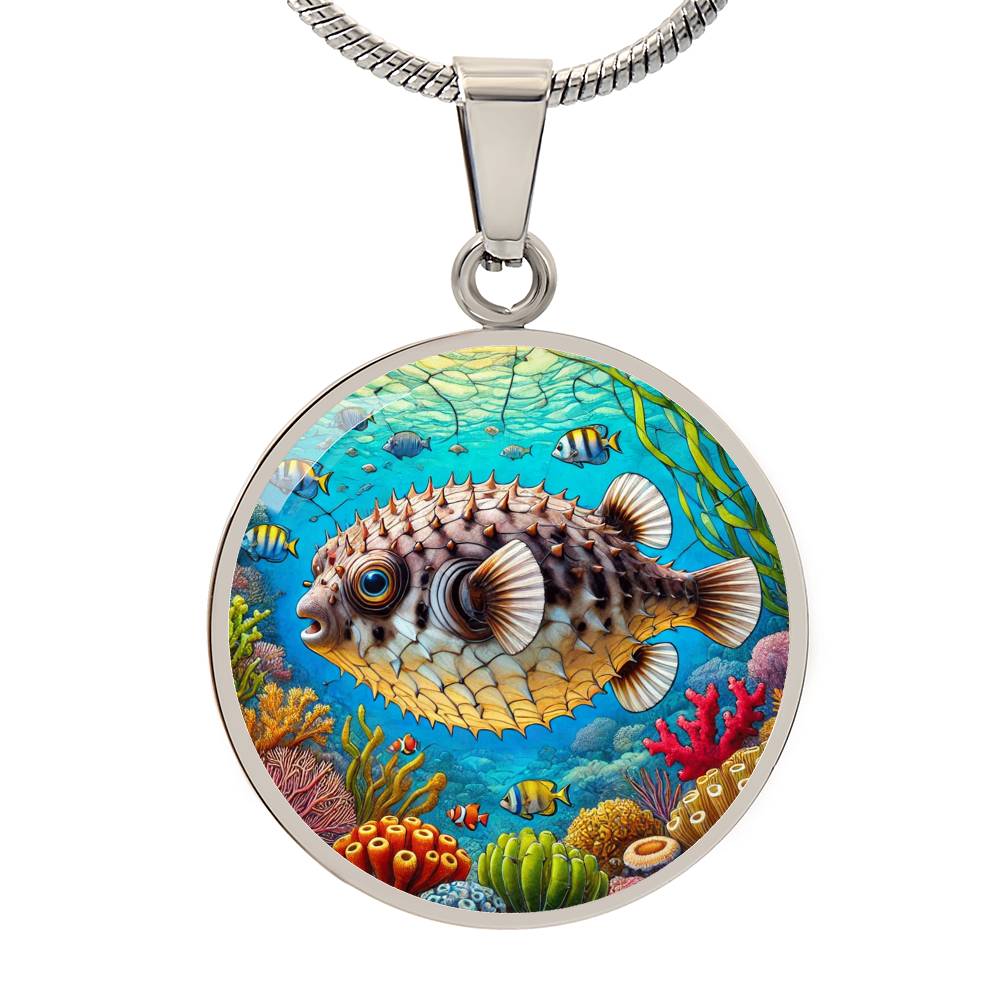 The Pufferfish Circle Pendant Necklace