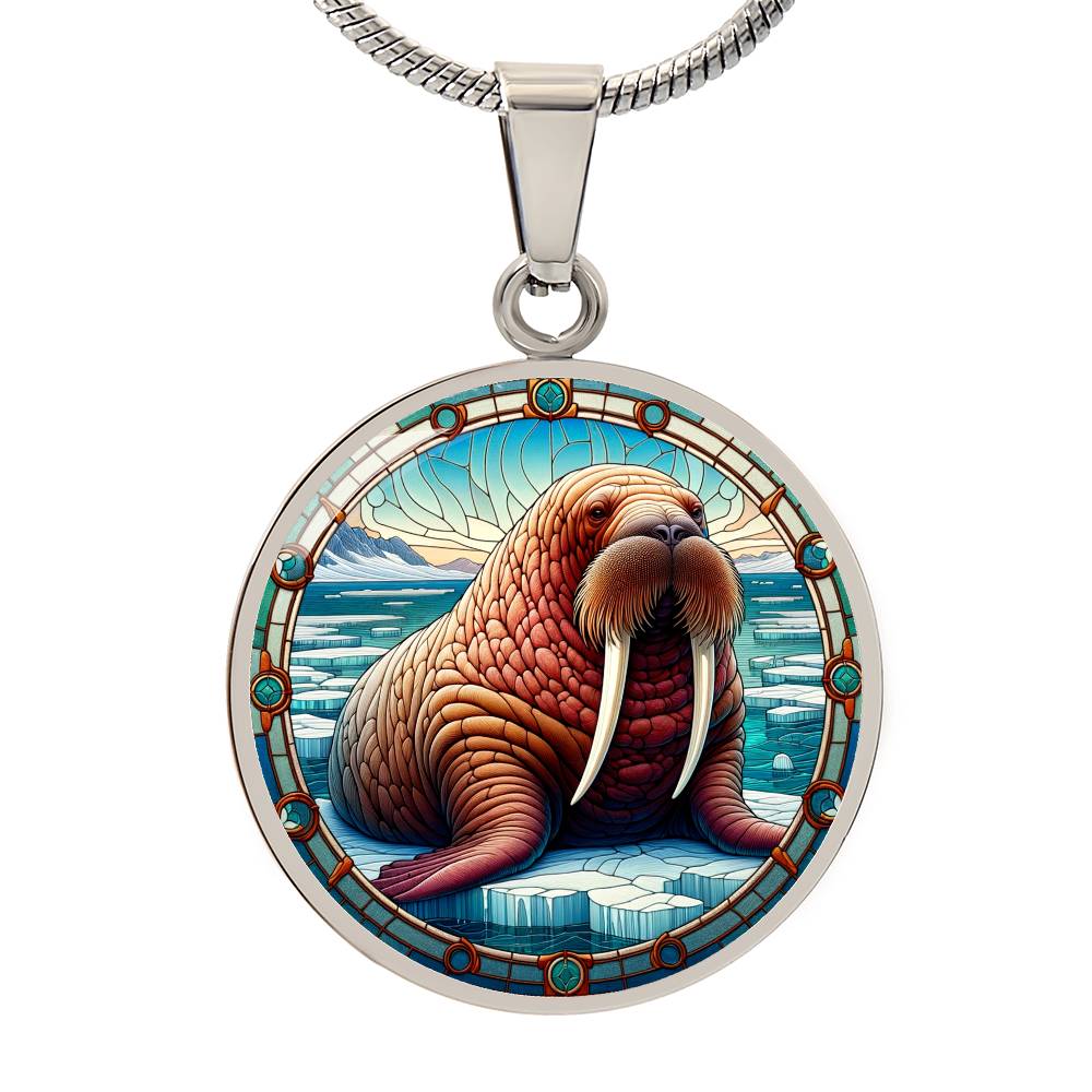 The Walrus Circle Pendant Necklace