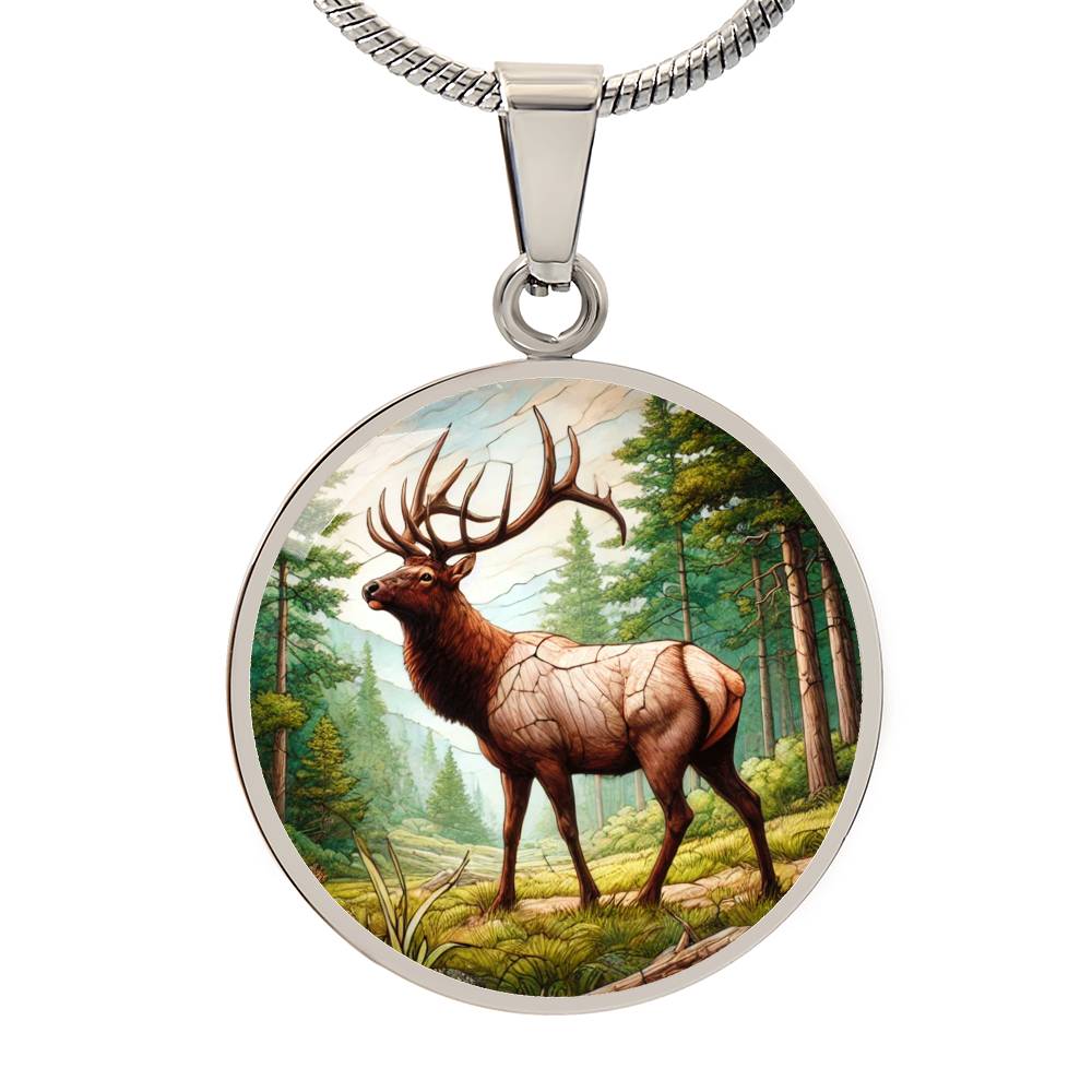 The Elk Circle Pendant Necklace