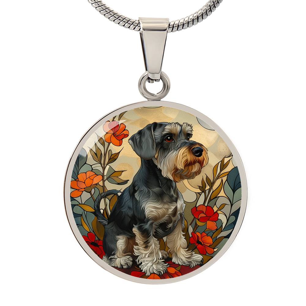 The Floral Schnauzer Pendant Necklace