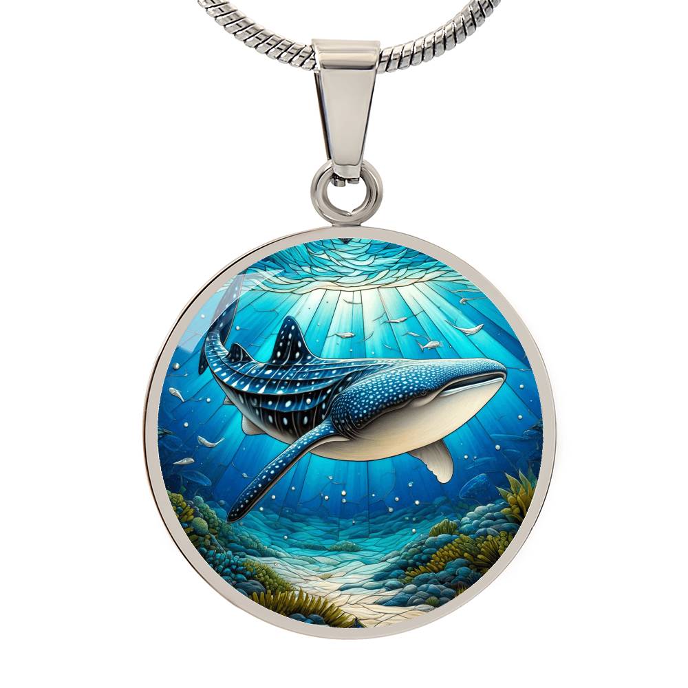 The Reef Whale Shark Circle Pendant Necklace