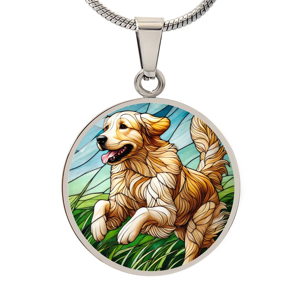 The Leaping Retriever Pendant Necklace