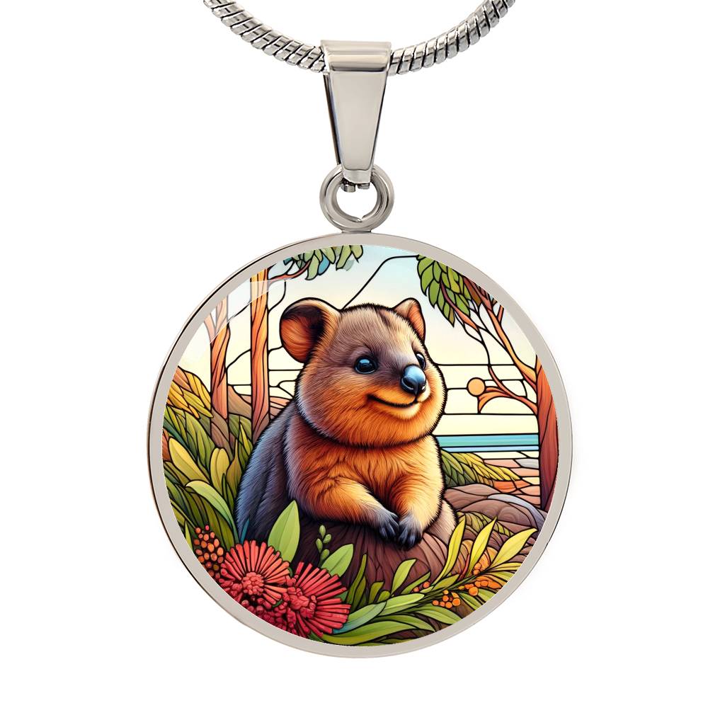 The Quokka Circle Pendant Necklace