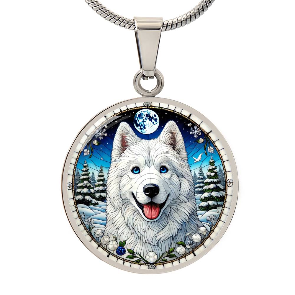 The White Husky Pendant Necklace