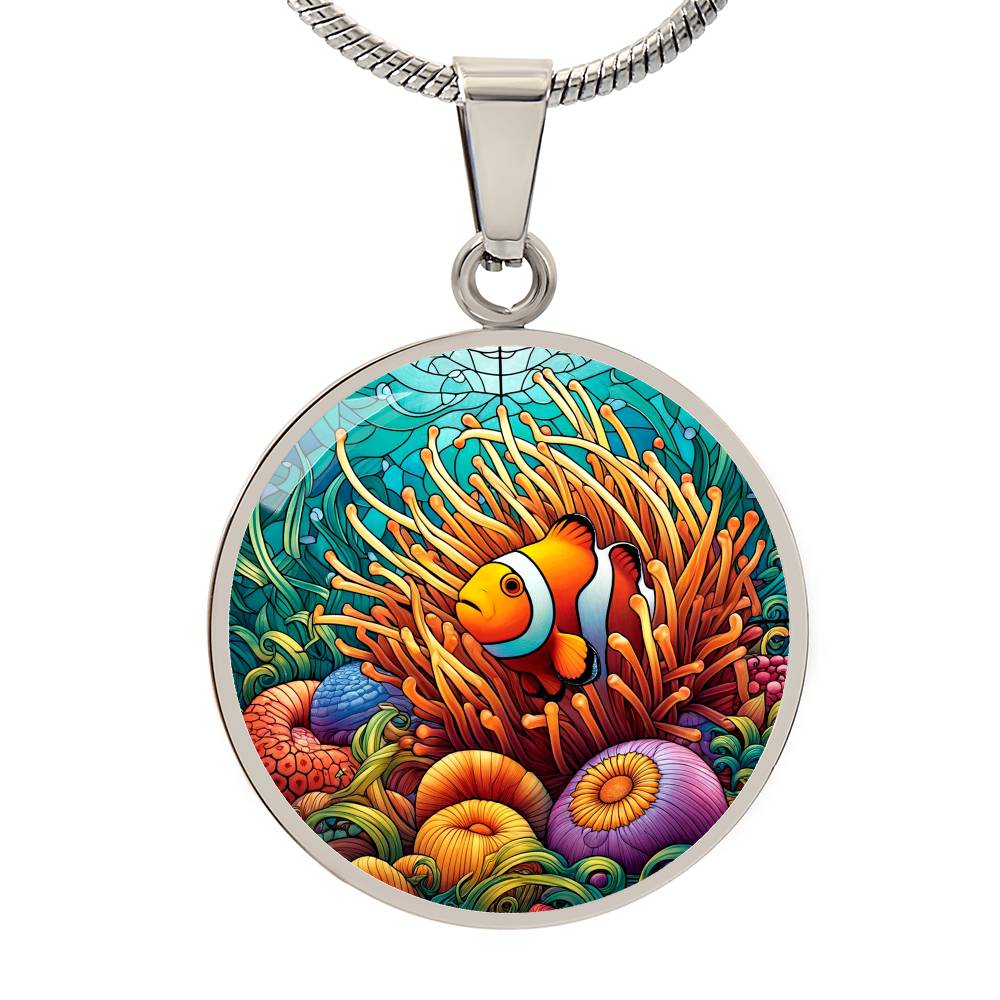 The Clownfish Circle Pendant Necklace