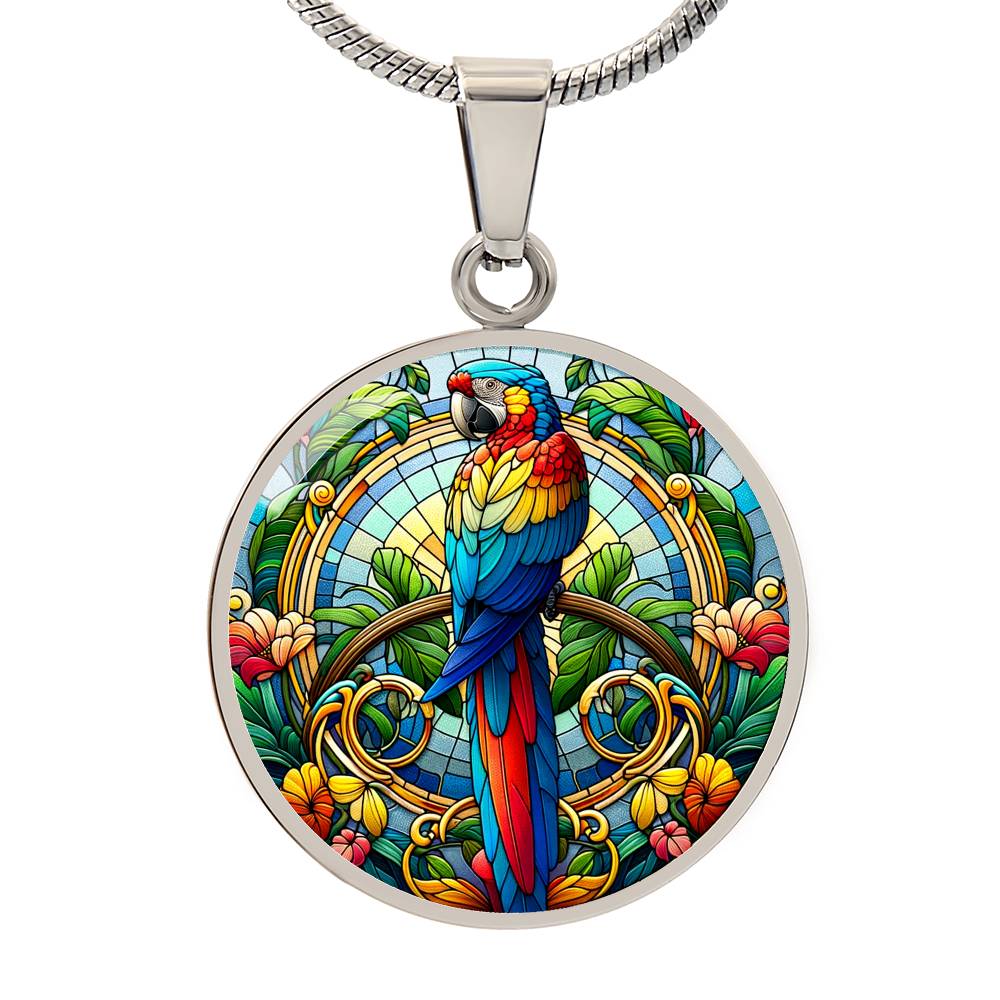 The Macaw Circle Pendant Necklace