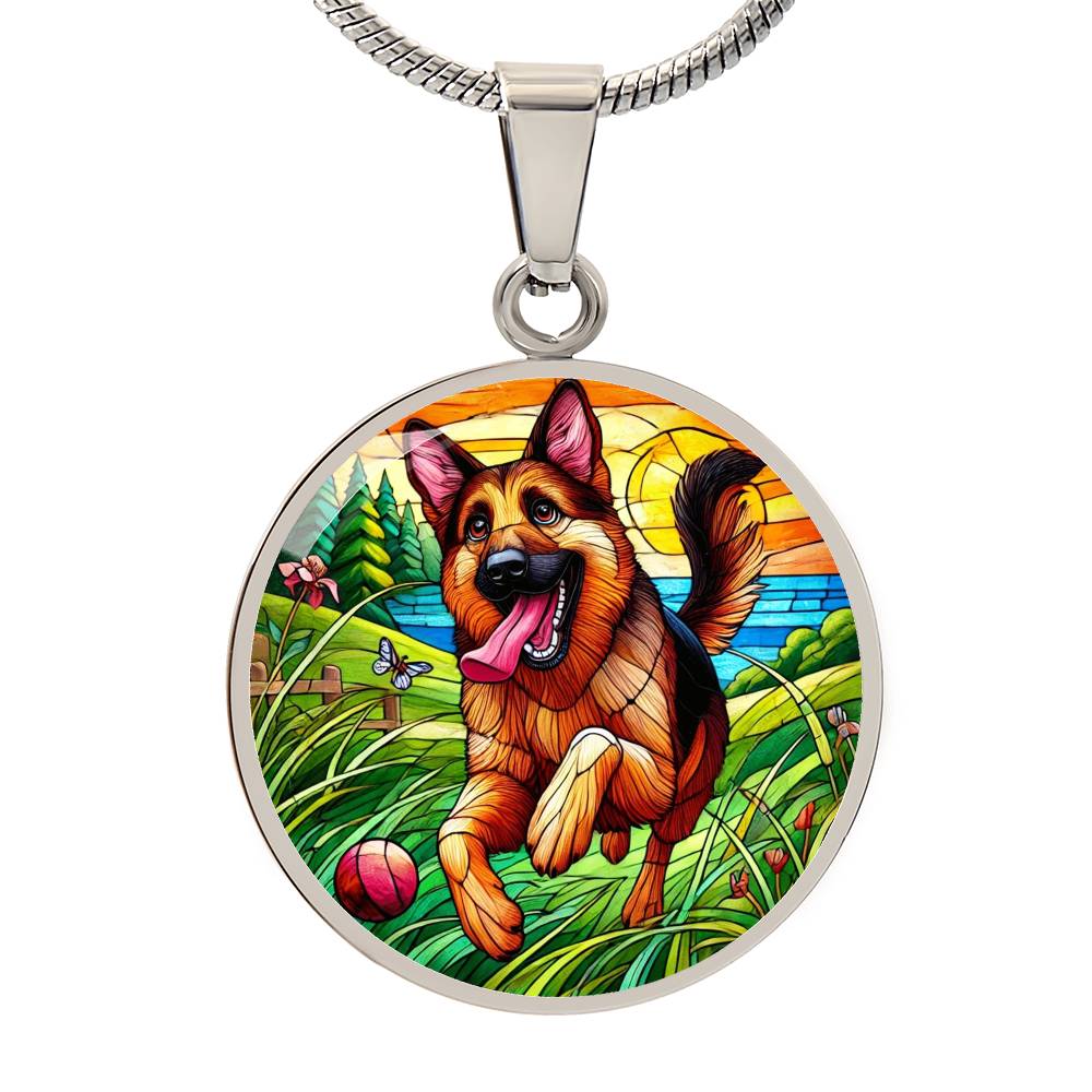 The Happy German Shepherd Pendant Necklace