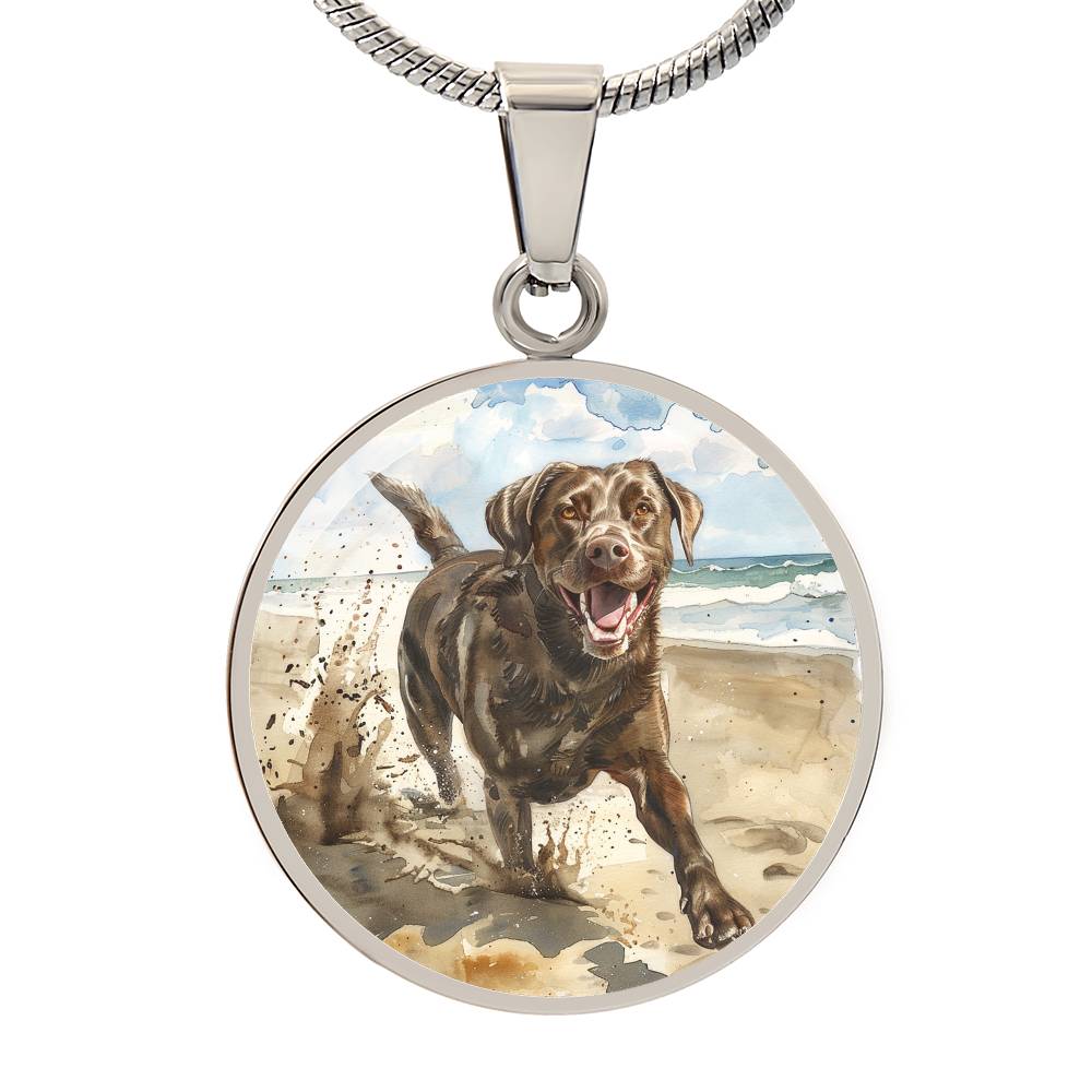 The Beach Labrador Pendant Necklace