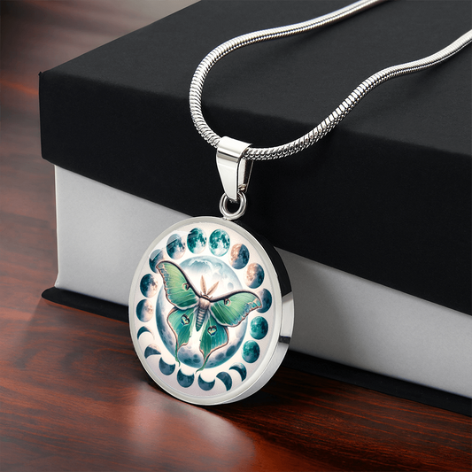 The Luna Moth Circle Pendant Necklace